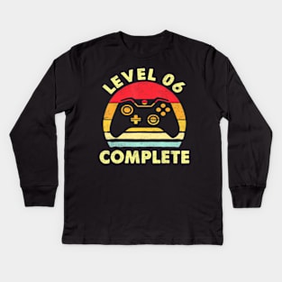 Level 6 Complete  Celebrate 6th Wedding Kids Long Sleeve T-Shirt